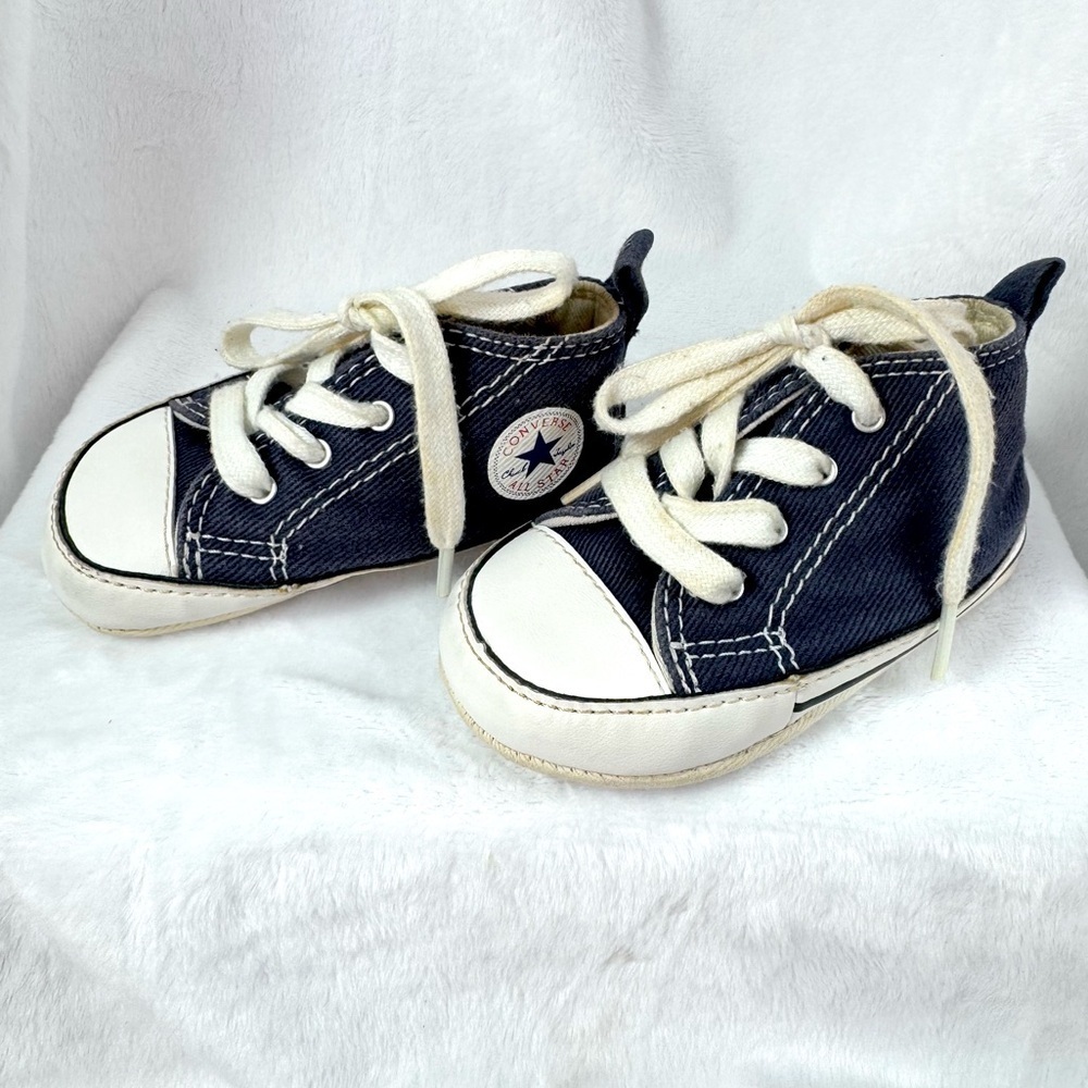 Converse All Star Chuck Taylors High Top Baby Sneakers Crib Shoes Navy Blue